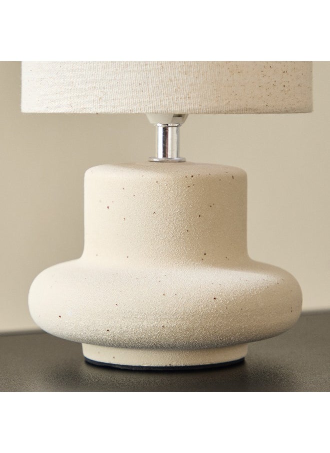 Home Box - Emzie Ceramic Table Lamp with Speckled Base and Linen Shade - 28 cm - Image 1