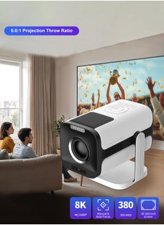 ماركة غير محددة عارض محمول يدعم 4K 900 لومن ANSI، نسبة إلقاء قصير 0.6:1، تركيز/إزاحة/تصحيح تلقائي، مكبرات صوت 5W مزدوجة، واي فاي 6/بلوتوث 5.4، تباين 26000:1  - Image 1