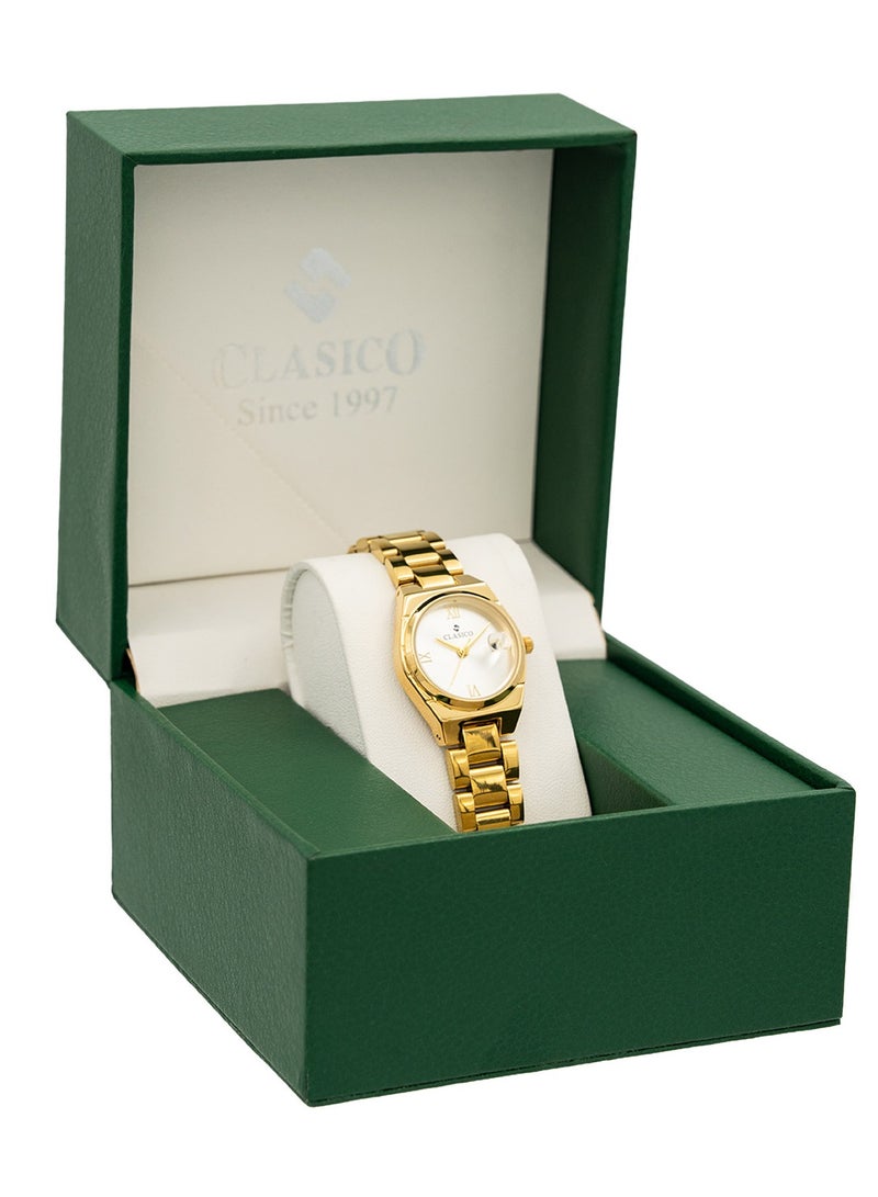 Clasico Elara Women Elegant Analog Watch 30mm – Gold - Image 5