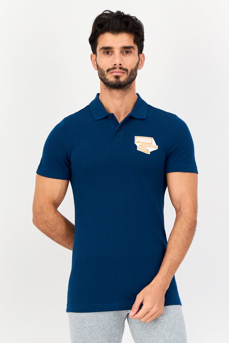 PUMA تي شيرت بولو قصير الأكمام للرجال، رياضي، خارجي، أزرق مائل إلى الأخضر - Image 1