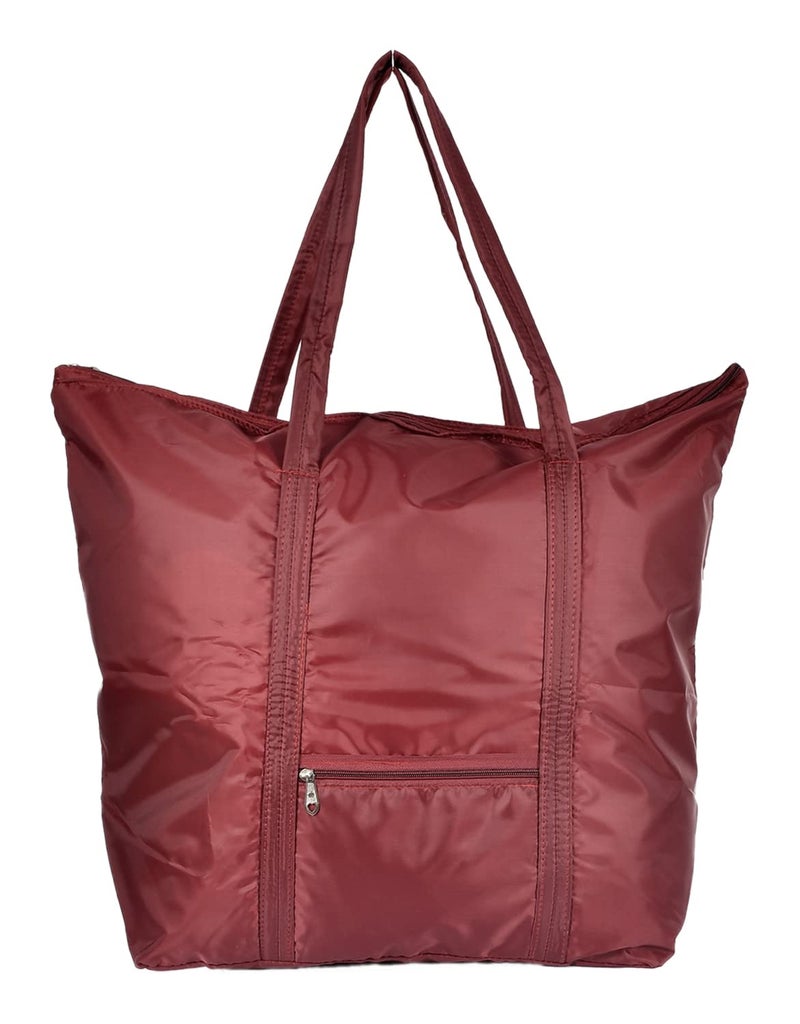 Kuber Industries Polyster Storage Bag Organizer for Clothes Grocery Vegetables Stationery with 1 Small Pocket Handle Pack of 2 Maroon47LUG01258 - Image 3