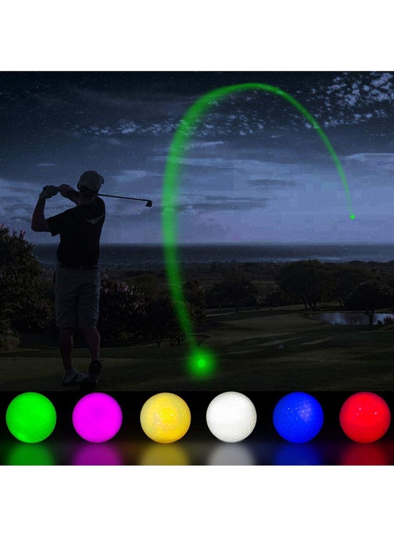 KASTWAVE Glow in The Dark Golf Balls Light up Led 6 pcs Glow Golf Balls Waterproof Light Up Golf Ball for Men Women 40 Hours Lighting Life Span Six Assorted Colors - Image 5