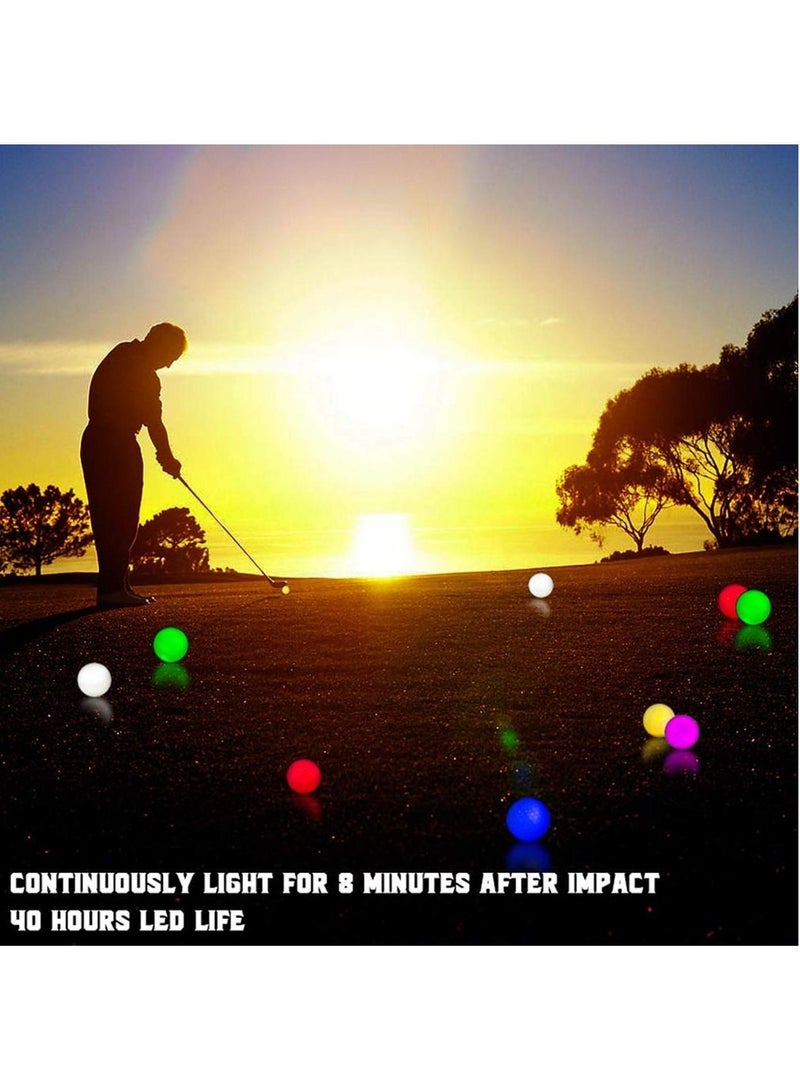 KASTWAVE Glow in The Dark Golf Balls Light up Led 6 pcs Glow Golf Balls Waterproof Light Up Golf Ball for Men Women 40 Hours Lighting Life Span Six Assorted Colors - Image 3