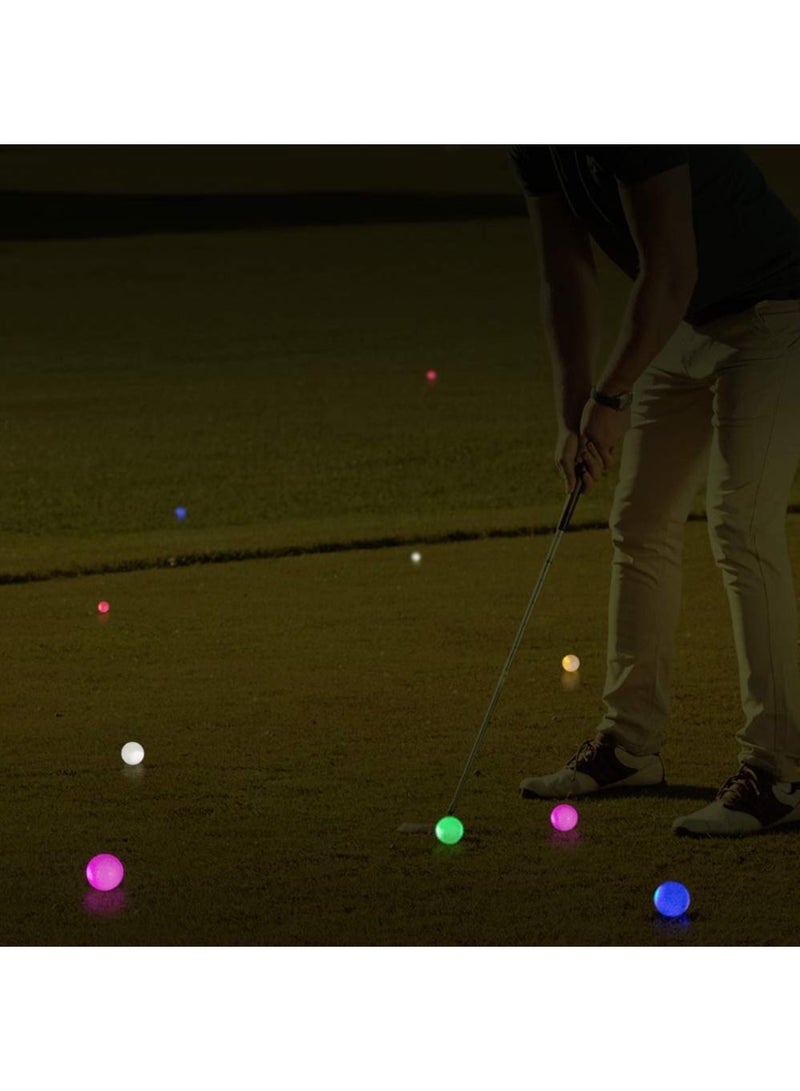 KASTWAVE Glow in The Dark Golf Balls Light up Led 6 pcs Glow Golf Balls Waterproof Light Up Golf Ball for Men Women 40 Hours Lighting Life Span Six Assorted Colors - Image 4