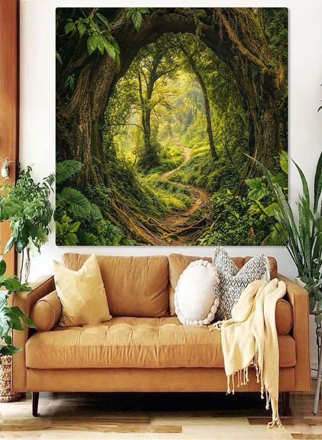 Kanuyee Forest Tapestry Green Landscape Wall Tapestry, Nature Tapestry for Bedroom Ceiling Tapestries Wall Hanging for Bedroom Living Room Wall Decor Forest-2 44"x60" - Image 4