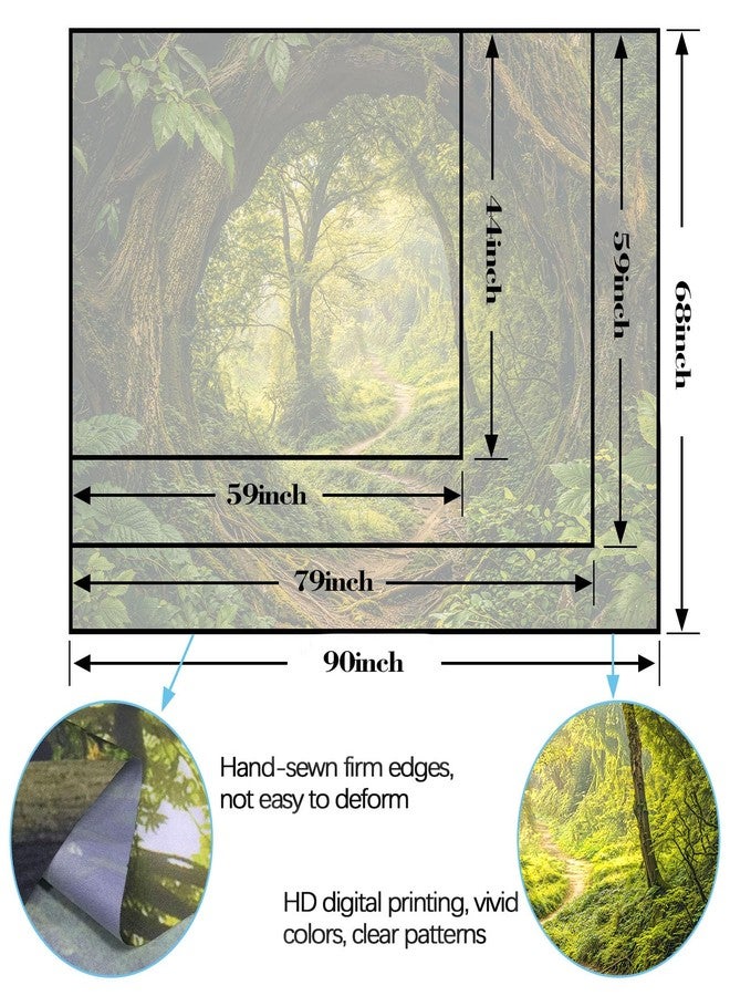 Kanuyee Forest Tapestry Green Landscape Wall Tapestry, Nature Tapestry for Bedroom Ceiling Tapestries Wall Hanging for Bedroom Living Room Wall Decor Forest-2 44"x60" - Image 5