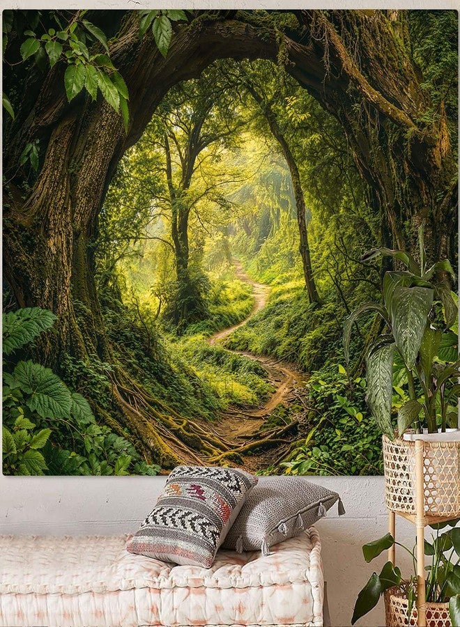 Kanuyee Forest Tapestry Green Landscape Wall Tapestry, Nature Tapestry for Bedroom Ceiling Tapestries Wall Hanging for Bedroom Living Room Wall Decor Forest-2 44"x60" - Image 3