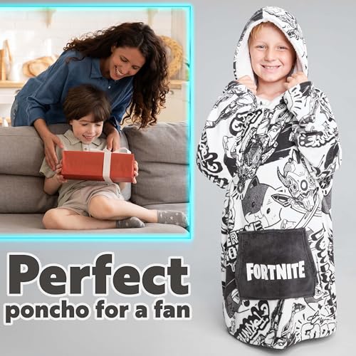Fortnite Hoodie for Boys, Oversized Hoodie Sweatshirt Blanket, Warm Comfortable Hooded Robe, Gifts for Boys Girls Teens (Grey) - Image 5