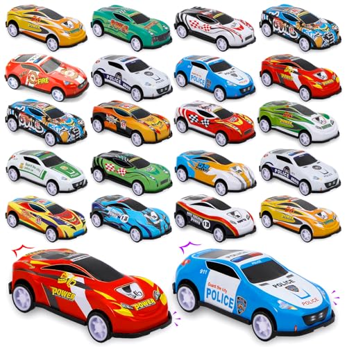 Siwarm 28 pcs Pull Back Cars Toys for Kids Party Favors Treasure Box for Classroom Prizes Mini Vehicles Race Cars Toys Bulk Xmas Gifts Pinata Goodie Bag Stocking Stuffers for Boys Girls Toddlers - Image 1