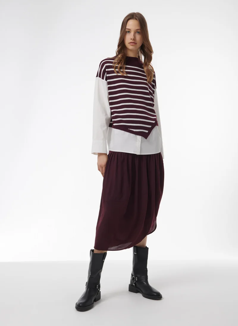 leem Asymmetric Yoke Skirt