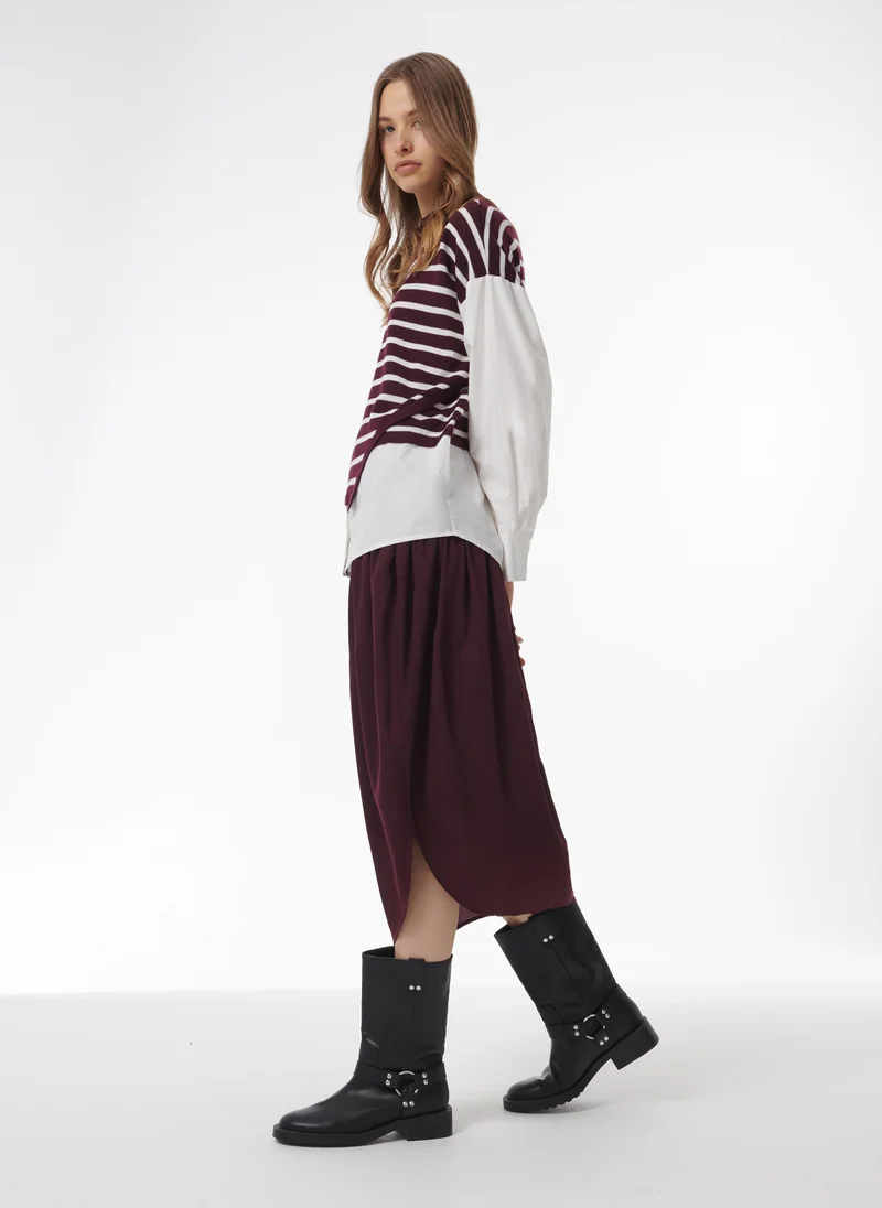 leem Asymmetric Yoke Skirt