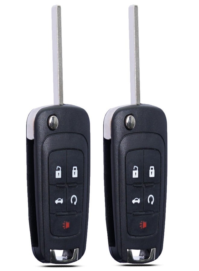 SUPALAND مفتاح تحكم عن بعد للدخول بدون مفتاح، مناسب لسيارات شيفروليه كامارو، كروز، إكوينوكس، إمبالا، ماليبو، سونيك، بويك لاكروس، ريغال، فيرانو، إنكور، ألور، بديل للمفتاح، 5 أزرار، 13504199 OHT01060512 (مجموعة من قطعتين) - Image 1
