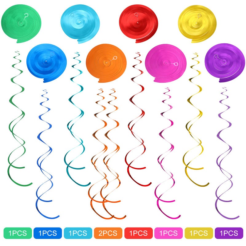 Nezyo 30 Pieces Gnome Birthday Party Decorations Happy Birthday Swirls Decorations Gnomes Hanging Swirls Ceiling Streamers for Party Decor Supplies Ornaments, 10 Patterns - Image 5
