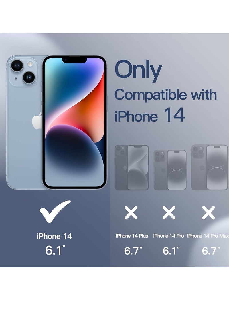 "5-in-1 Cobalt Blue Silicone Case for iPhone 14 (6.1-Inch) – Includes 2 Screen Protectors & 2 Camera Lens Protectors" - Image 2