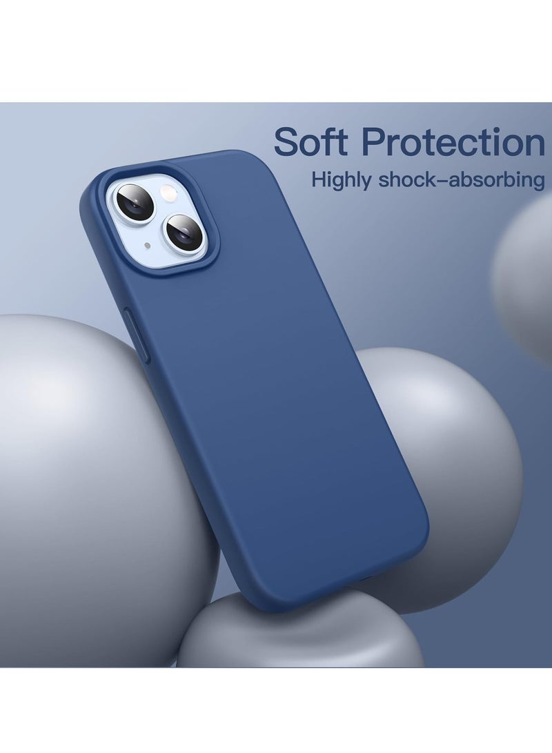 "5-in-1 Cobalt Blue Silicone Case for iPhone 14 (6.1-Inch) – Includes 2 Screen Protectors & 2 Camera Lens Protectors" - Image 4