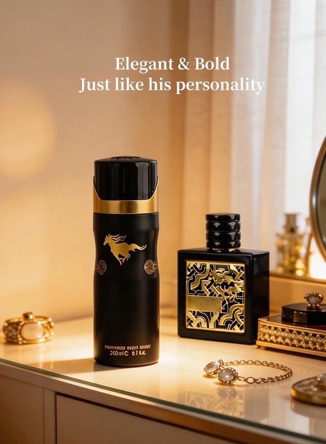 MARK HIM Eau de Parfum 90ml & Perfumed Body Spray 200ml Gift Set, Woody Oriental Fragrance for Men, Long-Lasting Luxury Premium Gift for him, Arabian-Inspired Aromatic Gift - Image 5