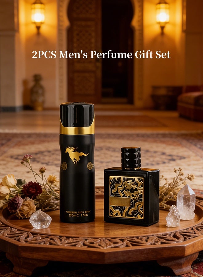 MARK HIM Eau de Parfum 90ml & Perfumed Body Spray 200ml Gift Set, Woody Oriental Fragrance for Men, Long-Lasting Luxury Premium Gift for him, Arabian-Inspired Aromatic Gift - Image 2