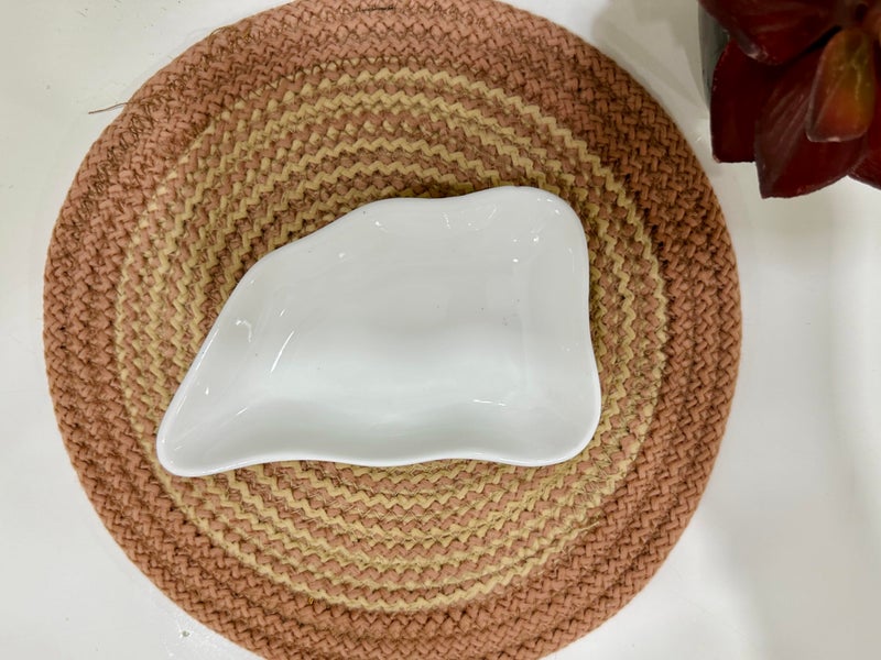 ALTAICA Porcelain White Ceramic 50ml Small Sauce Bowl Set of 2 Mini Dip Bowls for Serving Chutney, Salsa, Pickle, Sauce - Unique Shape - Image 3