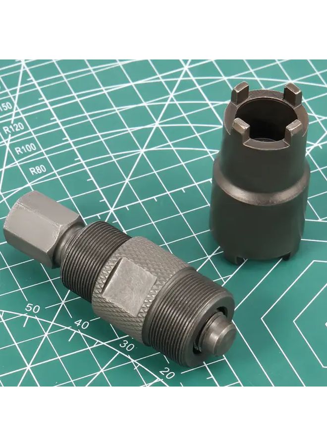 Black Two Pieces Clutch Lock Nut Puller Tool Flywheel Pulley Extractor Wrench For 50cc 125cc 150cc - Image 1