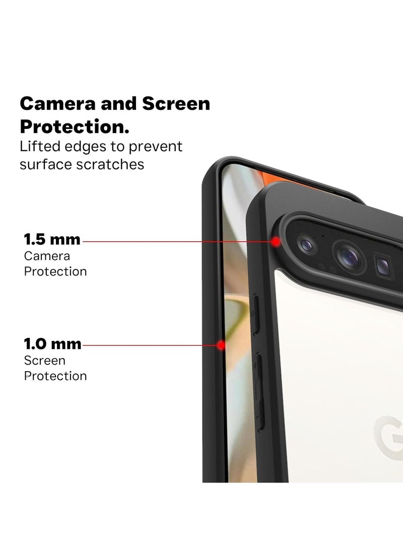 Case for Pixel 9 Pro XL Shockproof Crystal Clear Hard Back Cover [Anti-Yellowing] Case Edge TPU Bumper Protection Transparent Back Cover Case for Pixel 9 Pro XL  - Image 3