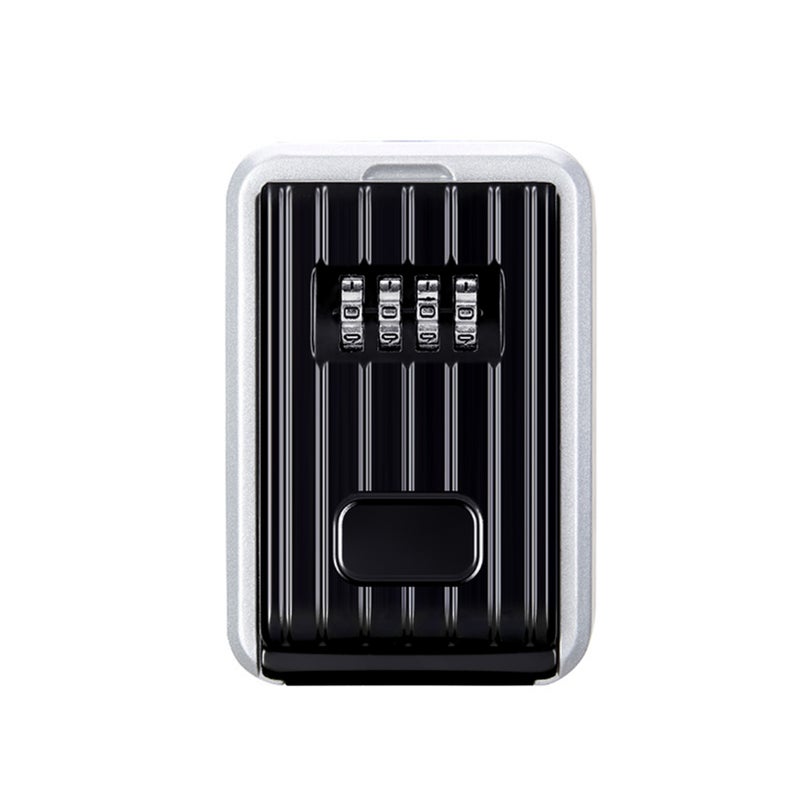 Key Storage Box Wall Mounted with Cover 4-Digit Combination Password Key Safe Lock Box Resettable Code Outdoor Key Hider - Image 1