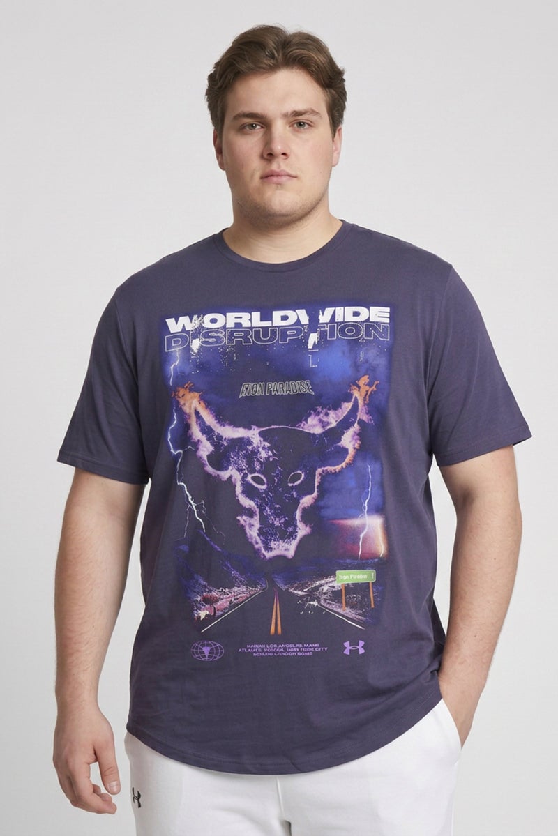UNDER ARMOUR Men Loose Fit Short Sleeve Outdoor T-Shirt, Dusty Purple - Image 1