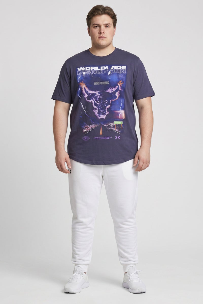 UNDER ARMOUR Men Loose Fit Short Sleeve Outdoor T-Shirt, Dusty Purple - Image 3