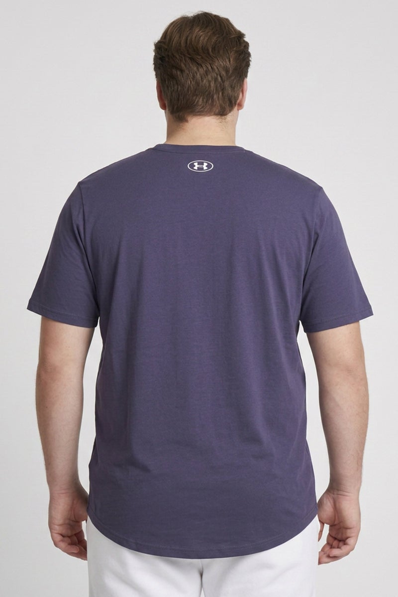 UNDER ARMOUR Men Loose Fit Short Sleeve Outdoor T-Shirt, Dusty Purple - Image 4