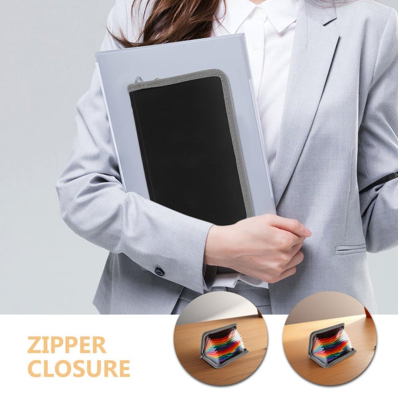 2 Pack Expanding Zipper File Organizer For Travel Documents Cards Receipts And Bills - Image 4