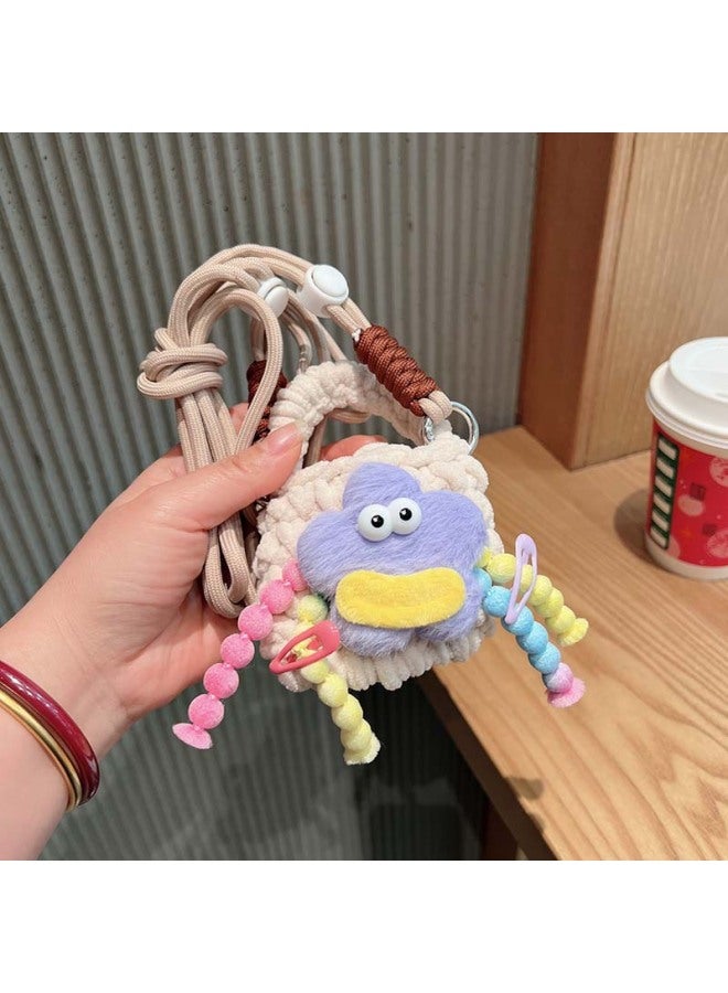 Knitted Earphone Bag Cartoon Cute Female Applicable Airpods1/2pro Protective Case Earphone Bag Crossbody Coin Purse 