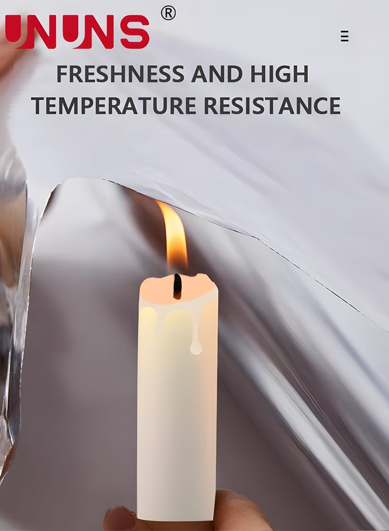 UNUNS Aluminum Foil,2 Rolls Heavy Duty Aluminium Foil Silver For Grilling,Roasting,Baking,And Food Storage,Preserve Freshness - Image 4