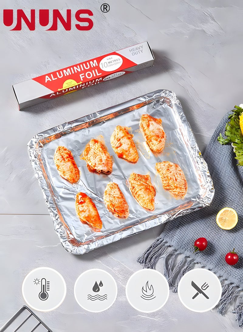 UNUNS Aluminum Foil,2 Rolls Heavy Duty Aluminium Foil Silver For Grilling,Roasting,Baking,And Food Storage,Preserve Freshness - Image 5