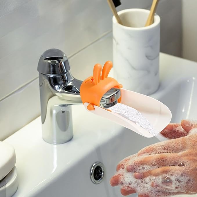 Wish Bone RABBIT FAUCET EXTENDER for Sink Easy Use Sink Faucet Extenders with Temperature Sensitive for Toddlers, Kids Hand Washing Faucet Extension for Bathroom Sink Use for Children-Baby - Image 4