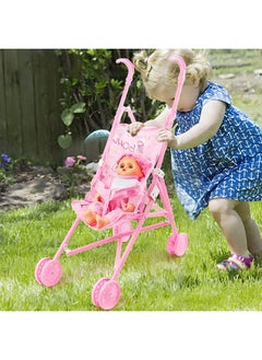 Dolls Toy Stroller | Pram Pink Baby Doll Pushchair | Baby Toy Stroller With Doll