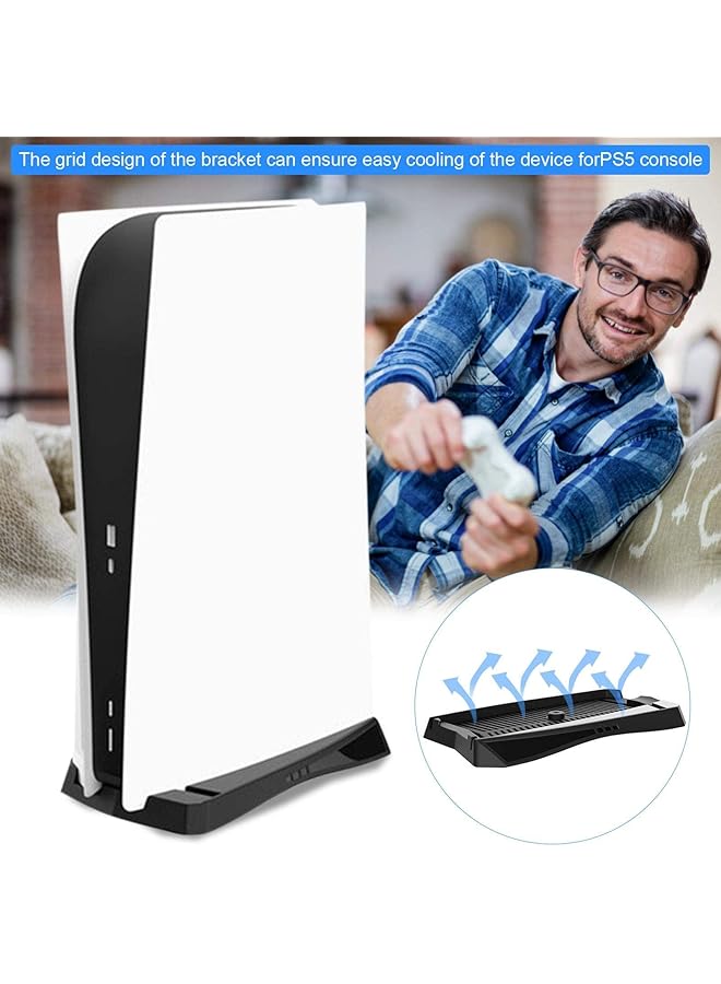 erorex Console Vertical Stand Built In Cooling Vents And Non Slip Feet Steady Base Mount Compatible With Playstation 5 Ps5 Disk Version Game Console For Ps5 Disk Edition - Image 4