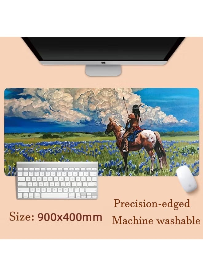 Y&D Van Gogh'S Oil And Landscape Paintings Gaming Mouse Pad Extended Large Mat Desk Pad Stitched Edges Mousepad Long Mouse Pad And Non-Slip Rubber Base Mice Pad 900X400X4mm - Image 1