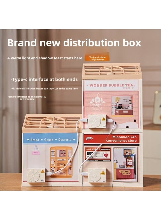 Small Town Diary Miniature Scene Puzzle Building Blocks Diy Model Toy Hut Children's Gift Ornaments Living Room Room-Color:807 Small Town Diary Cat Shop - Image 5