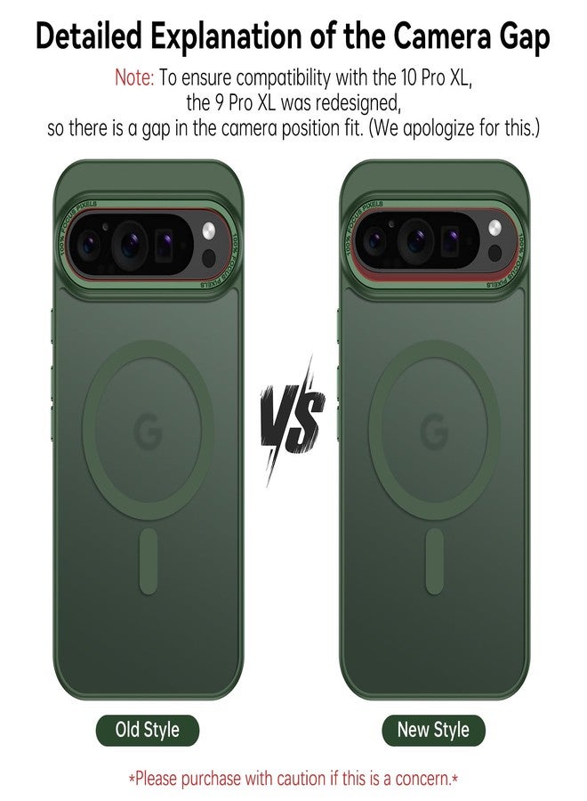 بنتوبين جراب مغناطيسي من بينتوبين لهاتف جوجل بكسل 9 برو إكس إل، جراب هاتف بكسل 9 برو إكس إل متوافق مع ماج سيف، غطاء مغناطيسي واقٍ شفاف غير لامع رفيع مقاوم للصدمات لهاتف جوجل 9 برو إكس إل 6.8 بوصة، أخضر داكن - Image 2