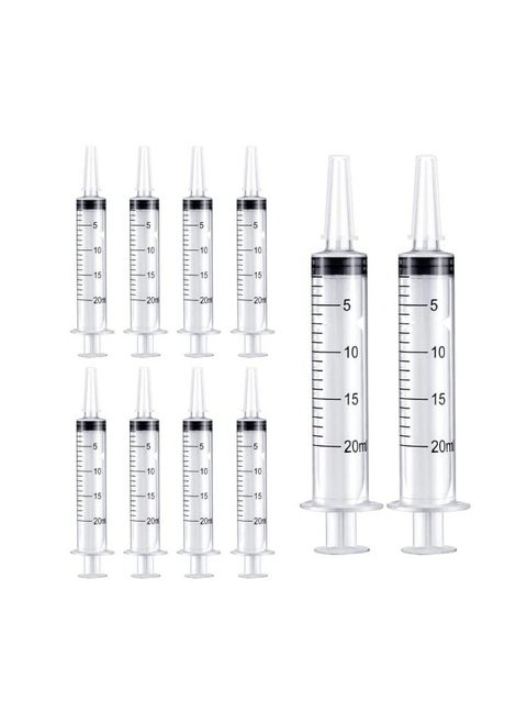 20ml Plastic Syringes (Pack of 10), Pipettes,Individually Packaged, Ink or Glue Applicators, pet feeding
