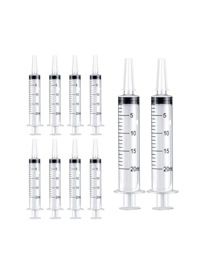 20ml Plastic Syringes (Pack of 10), Pipettes,Individually Packaged, Ink or Glue Applicators, pet feeding