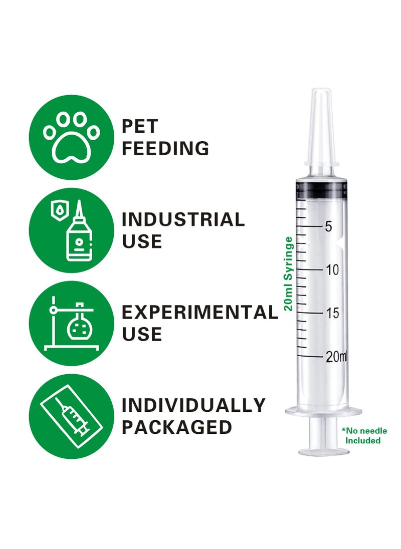 20ml Plastic Syringes (Pack of 10), Pipettes,Individually Packaged, Ink or Glue Applicators, pet feeding