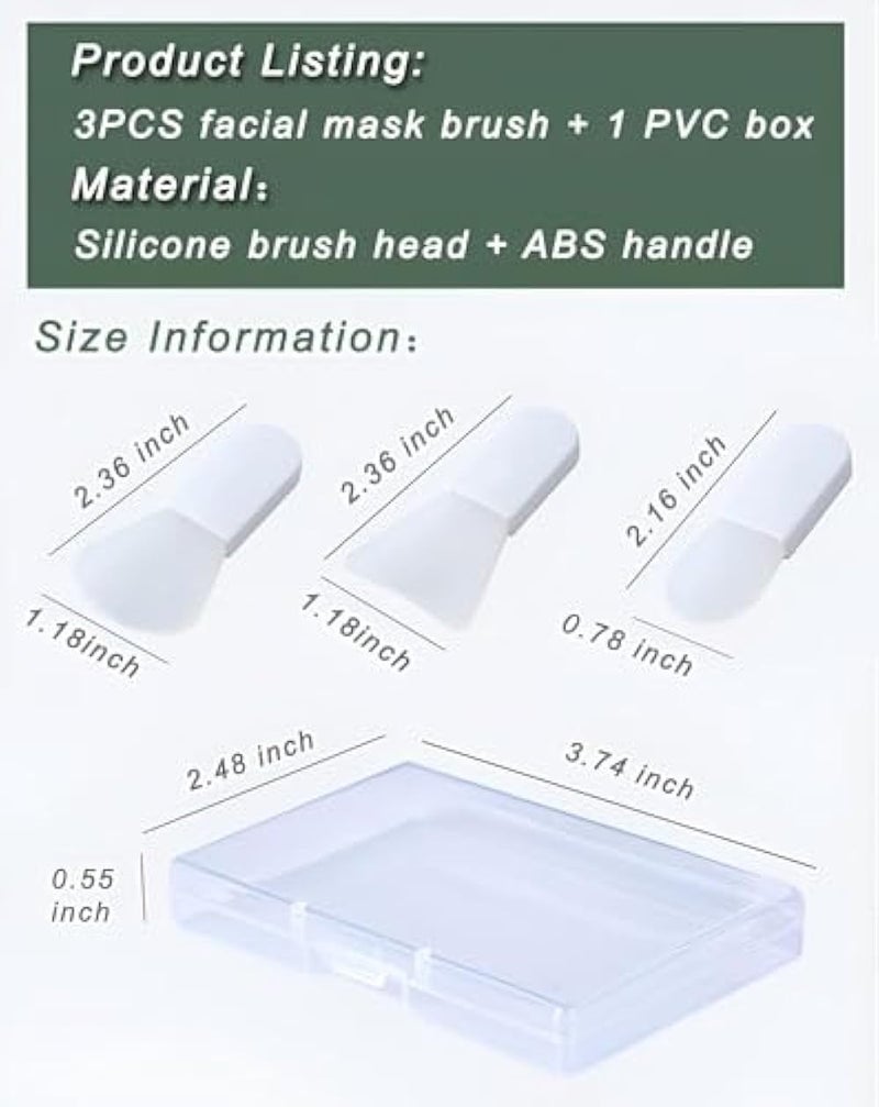 Essential Face Mask Brushes, Mini Travel Makeup Spoon Cosmetic Mask, 3 Piece Soft Silicone Brush Set for Skin Treatment Applicator - Image 5