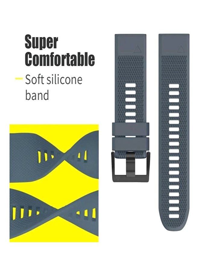 NIBEMINENT Garmin Fenix 5 Sapphire Premium Silicone Smart Watch Band Wrist Strap Slate  - Image 2