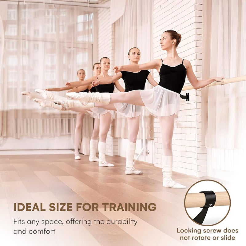 flybold Wall-Mounted Ballet Barre with Turning Board and Premium Wooden Bar - Home Workout and Dance Equipment - Rust, No Wobble - 4ft, 1.5ft Diameter - Multiple Colors - Image 5