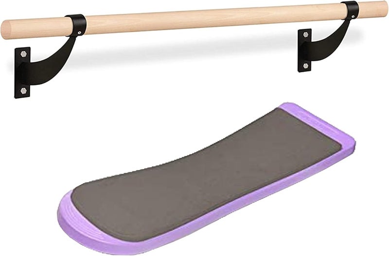 flybold Wall-Mounted Ballet Barre with Turning Board and Premium Wooden Bar - Home Workout and Dance Equipment - Rust, No Wobble - 4ft, 1.5ft Diameter - Multiple Colors - Image 1