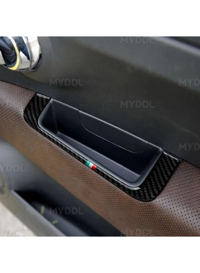 Red Carbon Fiber Car Window Lift Panel Trim Kit for Fiat 500 2007 2024 - Image 4