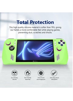 Excefore Protective Case for ASUS Rog Ally, Anti-Slip Shockproof Cover Silicone Case, Protector Case for Asus ROG Ally Handheld Game Accessories(Glow Green)  - Image 2