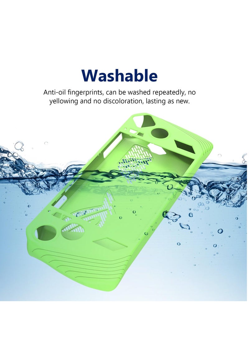 Excefore - Protective Case for ASUS Rog Ally, Anti-Slip Shockproof Cover Silicone Case, Protector Case for Asus ROG Ally Handheld Game Accessories(Glow Green) - Image 1