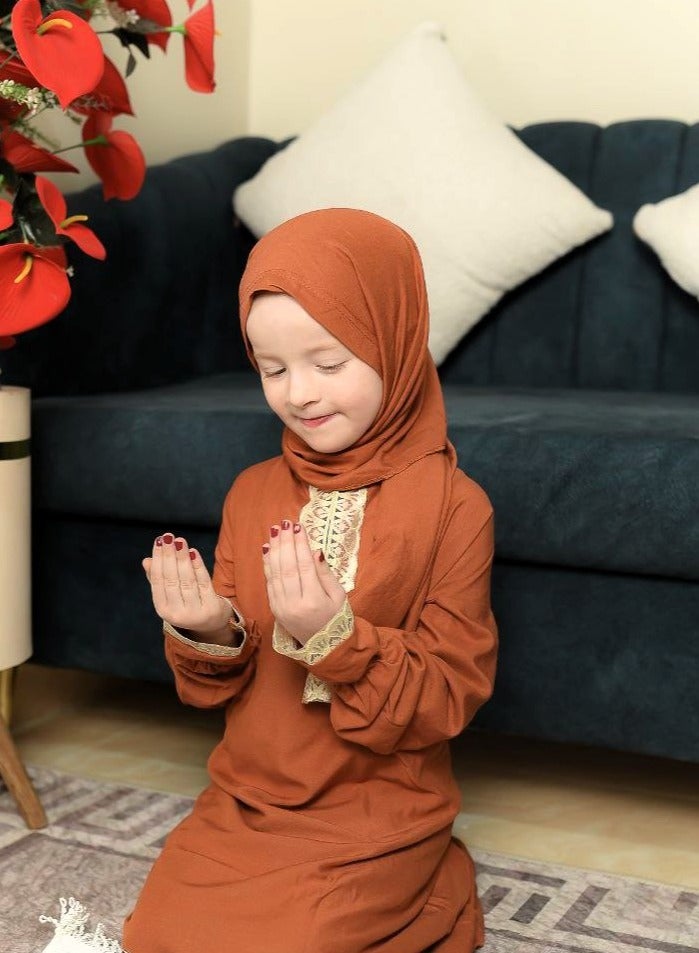 لينا فاشون شرشف صلاة اطفال بناتى مع 2 هدايا ( سجادة صلاة اطفال وبطاقة اذكار بعد الصلاة ) - Image 3