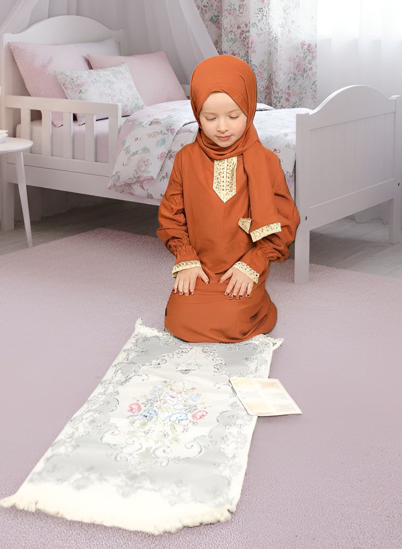 لينا فاشون شرشف صلاة اطفال بناتى مع 2 هدايا ( سجادة صلاة اطفال وبطاقة اذكار بعد الصلاة ) - Image 1